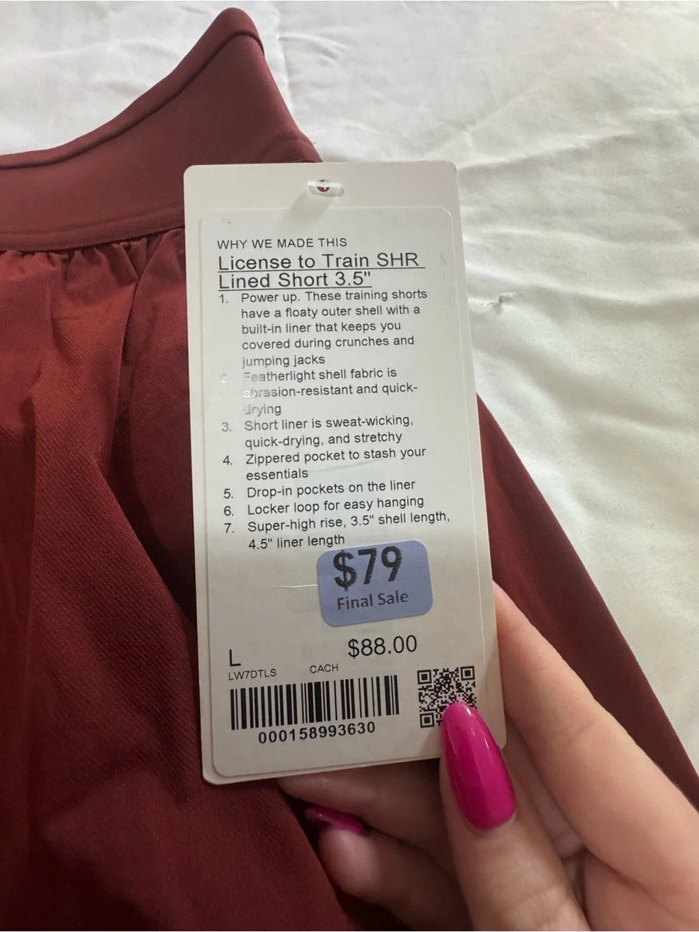 lululemon athletica License to Train Short in Cranberry Charm NWT